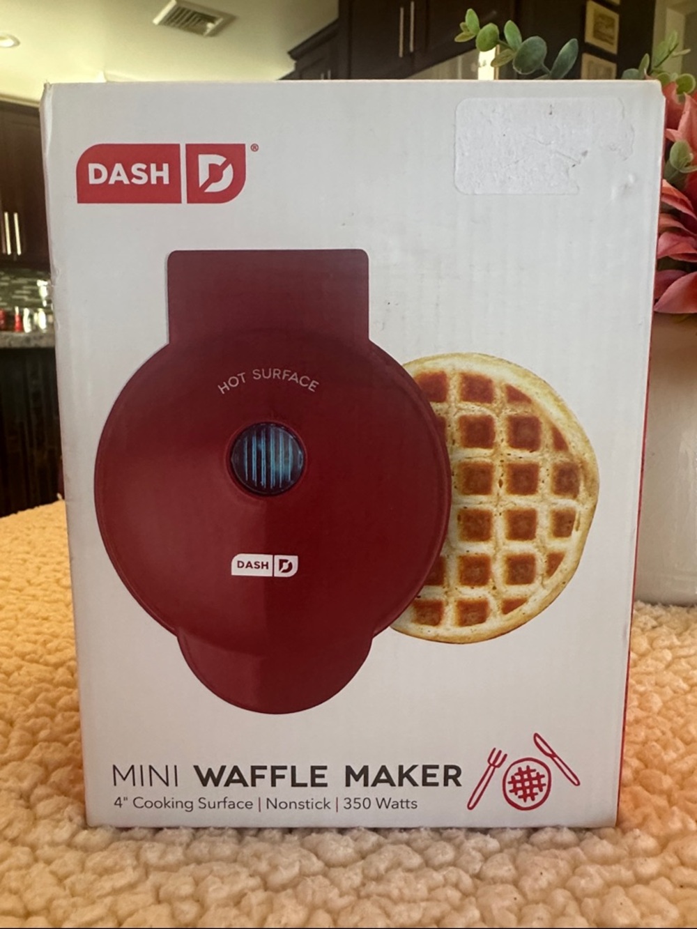 NWT Dash Mini Waffle Maker in Red and Black